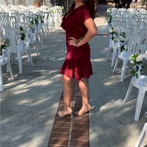 Chelsea28 burgundy dress